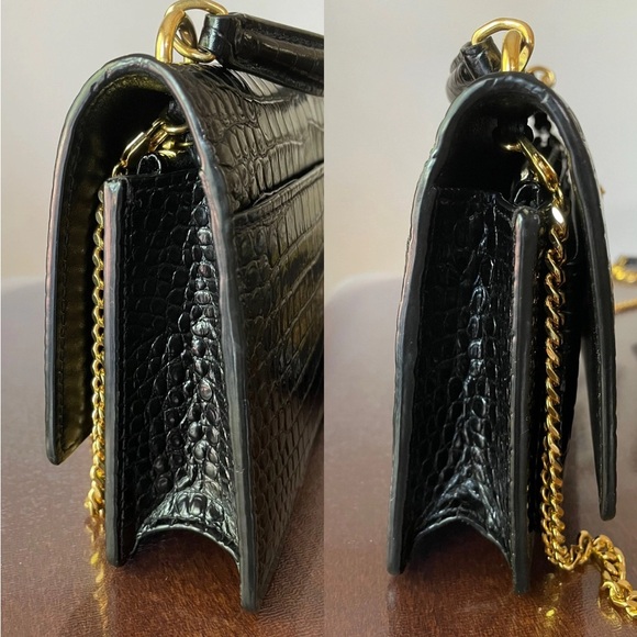 YSL Sunset Black Crocodile Embossed Leather 2,020$ - Picture 6 of 12